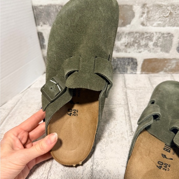 Birkenstock New w/o Box Boston Modern Suede Leather Thyme 40-9 - Picture 11 of 12